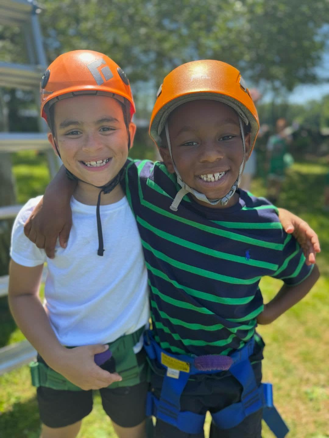 Two children enjoying summer camp