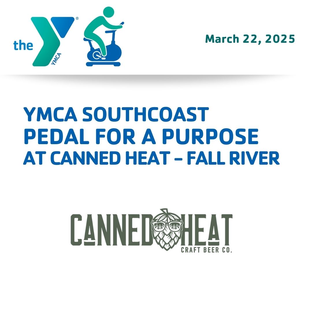 Pedal for a Cause YMCA Southcoast event banner for Fall River, MA