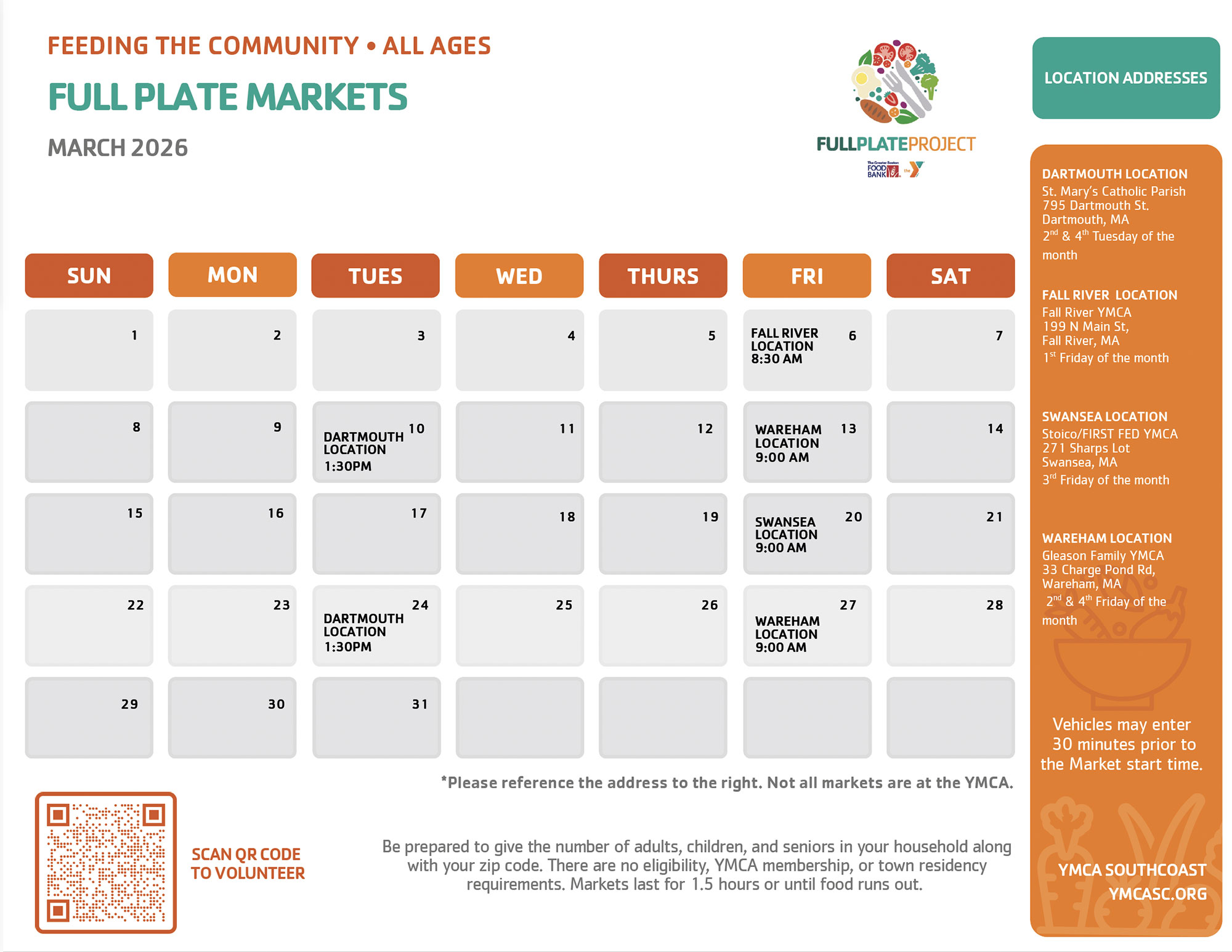 FULL-PLATE-ENGLISH March 2026 Full Plate Project market schedule - English