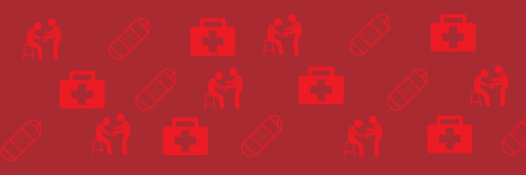 YMCA certifications pattern featuring health icons