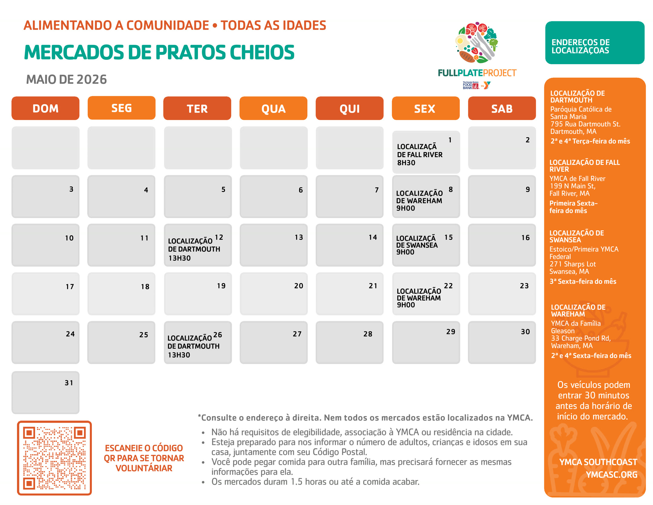MAY 26 Full Plate Portuguese_1-optimized May 2026 Full Plate Project market schedule—Portuguese