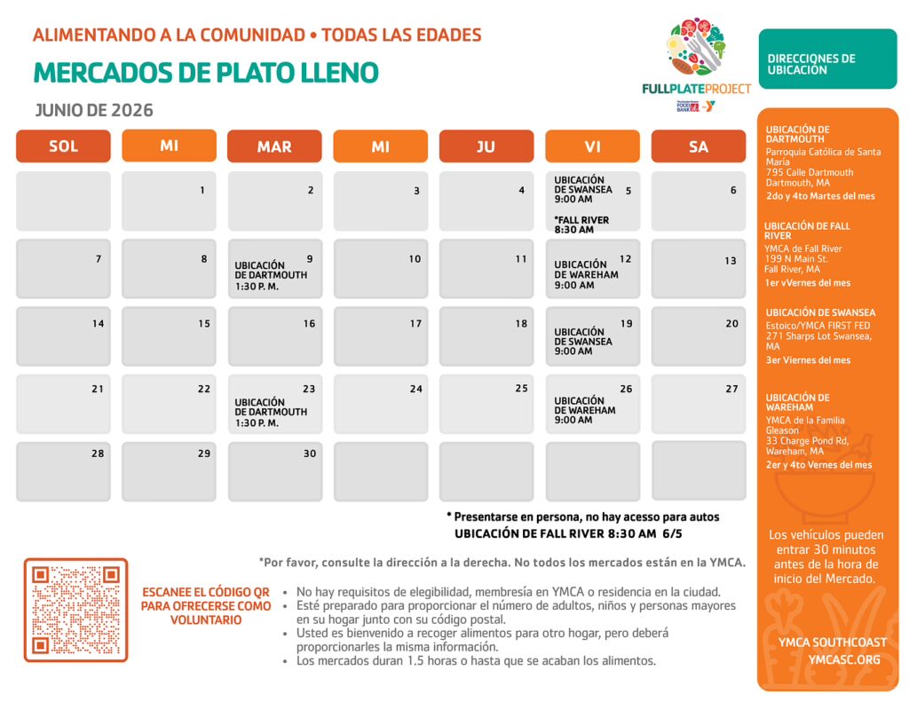 June 2026 Full Plate Project market schedule—Spanish