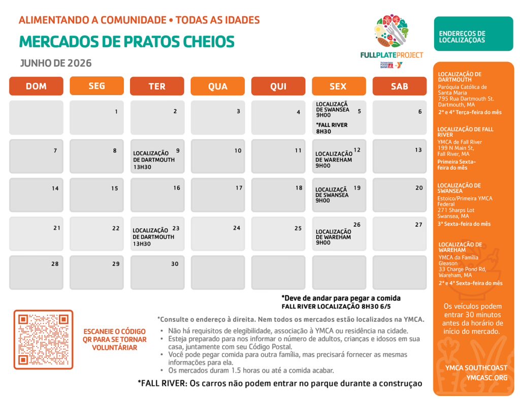 June 2026 Full Plate Project market schedule—Portuguese
