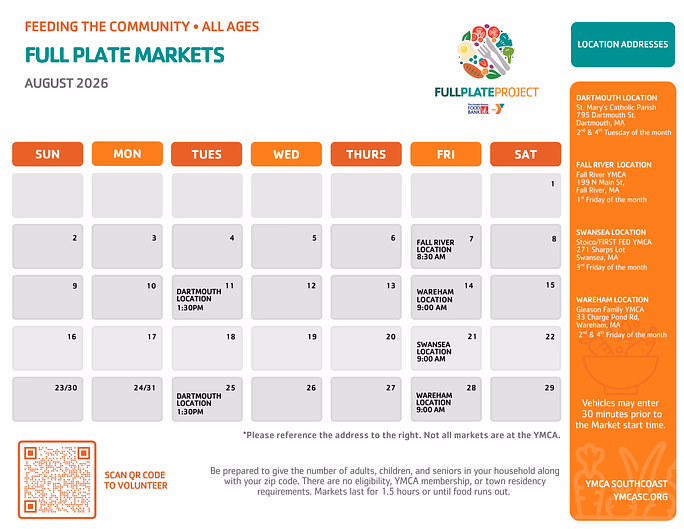 August 2026 Full Plate Project market schedule